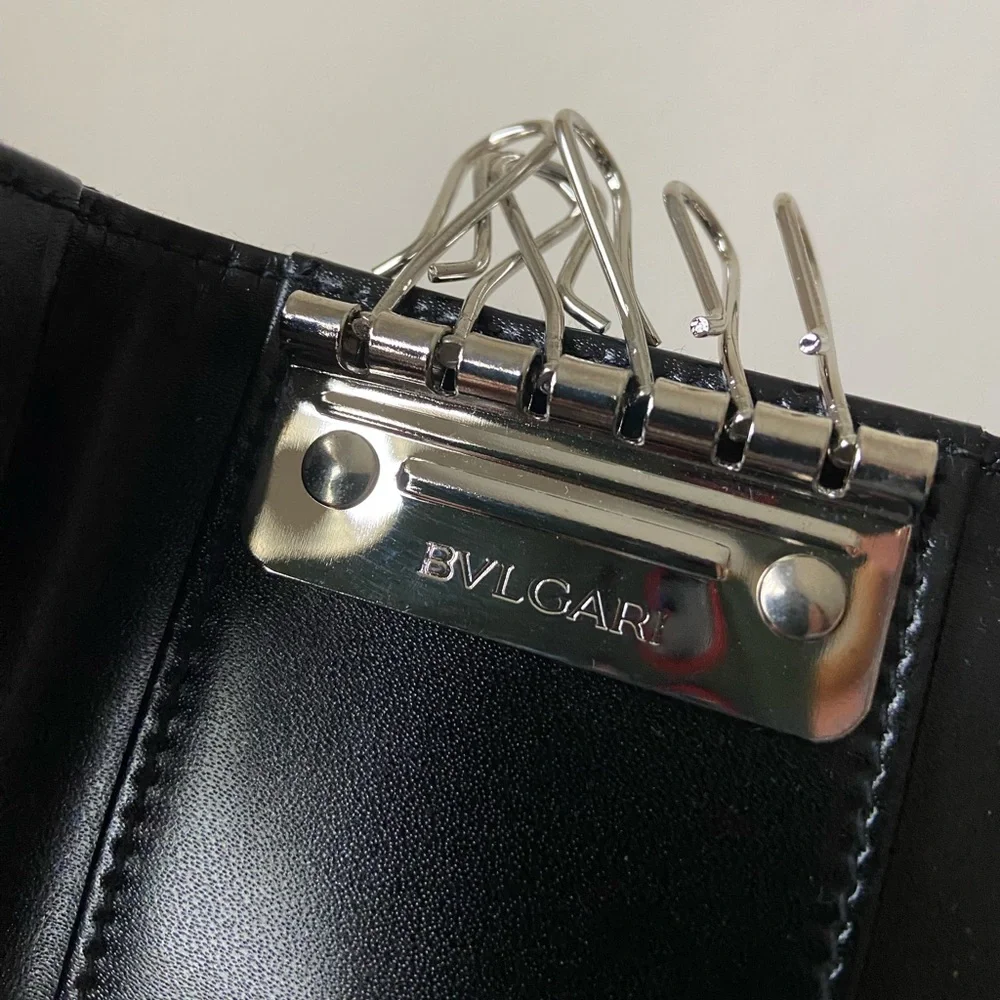 Bulgari canvas leather key wallet